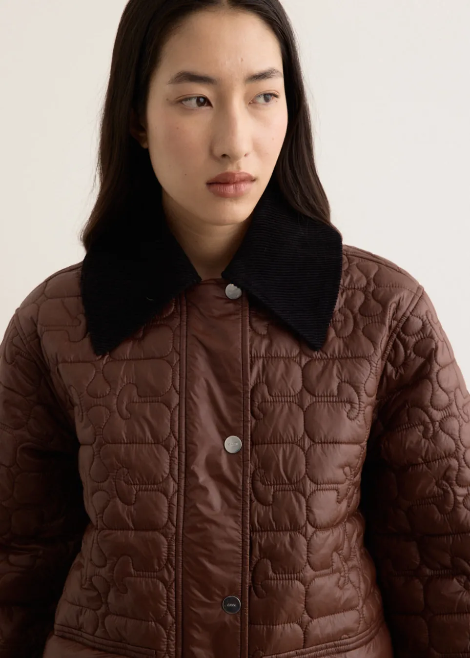 Shiny Quilt Midi Jacket