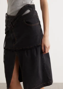 Signature Wrap Denim Skirt