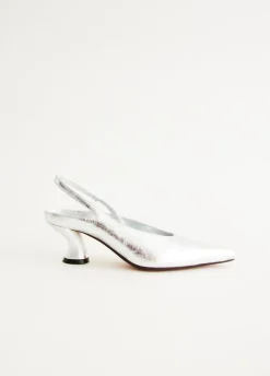 Silver Heeled Slingbacks