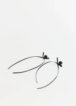 Slim Bow Ribbon Stud Earrings