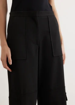 Solid Twill Suiting Cargo Pants