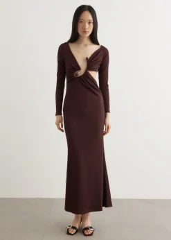 Spiral Crystal Long Sleeve Dress