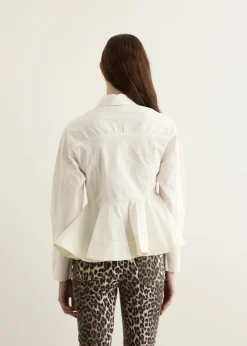 Stretch Cotton Peplum Shirt