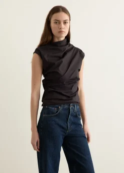 Stretch Cotton Ruched Top