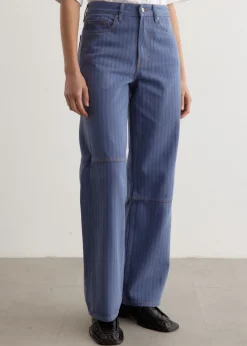 Stripe Overdyed Denim Jeans