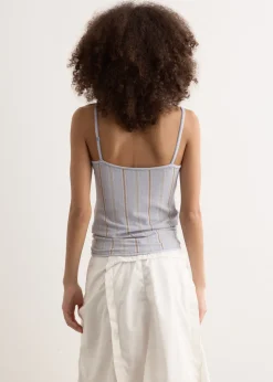 Stripe Sleeveless Knit Top