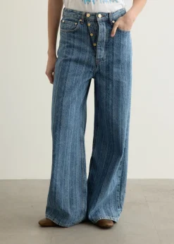 Structured Denim Double Fly Baggy Jeans