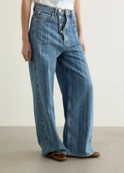 Structured Denim Double Fly Baggy Jeans