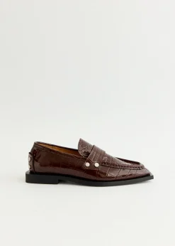 Studs Square Toe Loafers