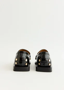 Studs Square Toe Loafers