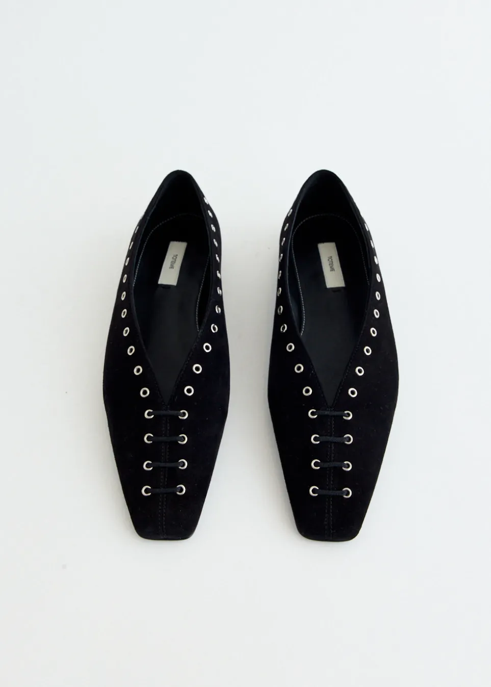 Suede Lace Up Ballerinas