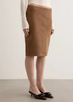 Suede Pencil Skirt
