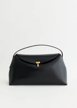 T-Lock Leather Top Handle Bag