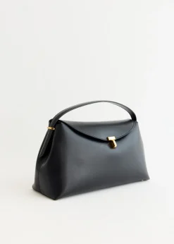 T-Lock Leather Top Handle Bag