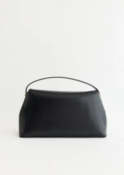 T-Lock Leather Top Handle Bag
