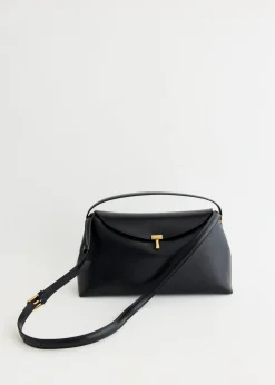 T-Lock Leather Top Handle Bag