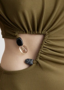 Tri Crystal Stone Tank Dress