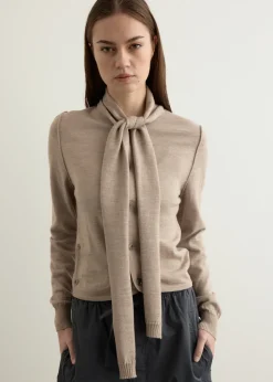 Twisted Cardigan With Scarf