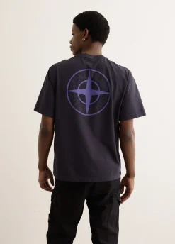 Two Tone Compass Logo Print T-Shirt