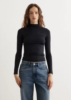 Tyne Long Sleeve Mock Neck Top