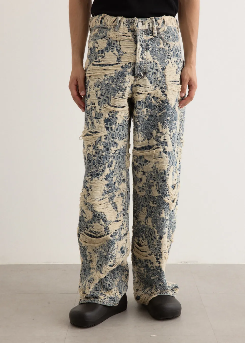 1981U Distressed Monogram Denim Jeans