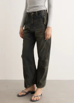 Unisex Twisted Zipper Pocket Jeans