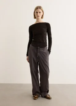 Velvet Corset Point Sleeve Top