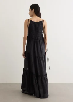 Viscose Habotai Maxi Smock Slip Dress