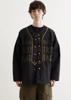 Weather Cotton Oil Coating Baseball Blouson