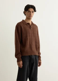 Window Long Sleeve Knitted Polo