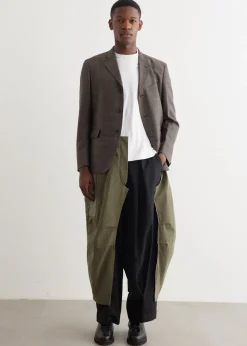 Wool Check x Cargo Pant Tailored Coat