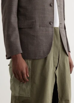 Wool Check x Cargo Pant Tailored Coat