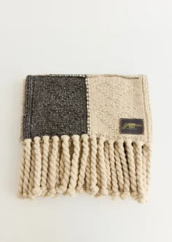 Wool Cotton Mix Knit Scarf