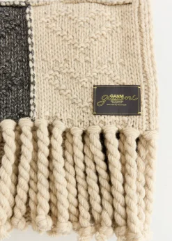 Wool Cotton Mix Knit Scarf