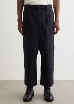 Wool Gabardine Dropped Trousers