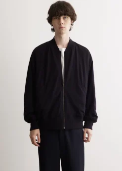 Wool Knit Zip Up Blouson
