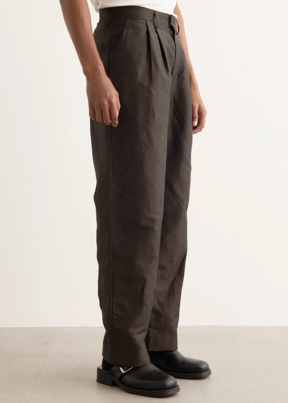 Wool Linen Tailored Trousers