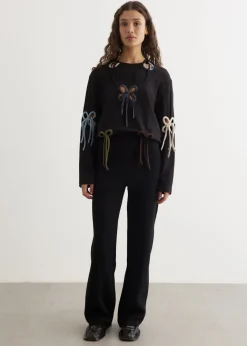 Wool Petal Pattern Pants