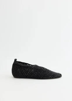 Woven Leather Ballerinas
