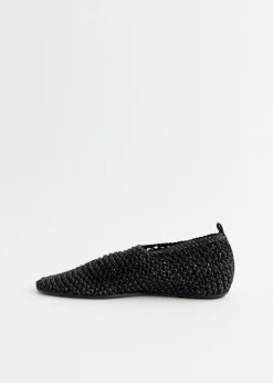 Woven Leather Ballerinas
